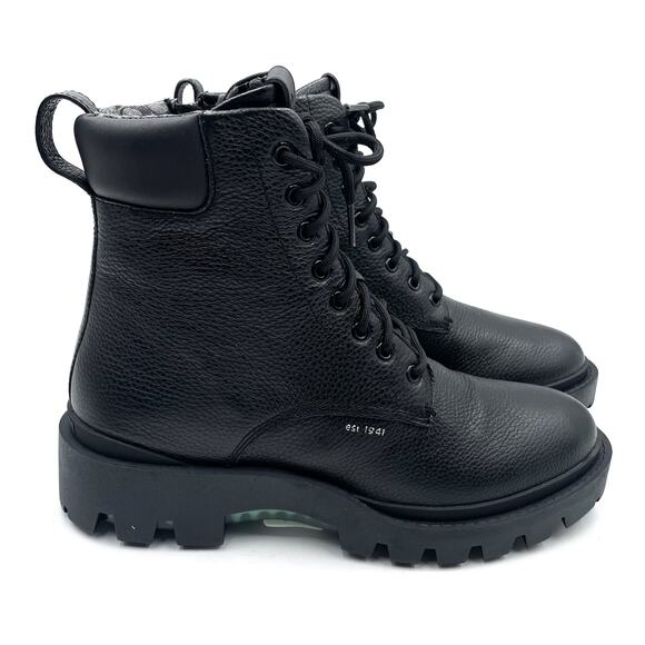 Coach Citysole Boot Black Leather Lace-Up Lug Sole Sz 9.5 D Men's‎ - Picture 1 of 9